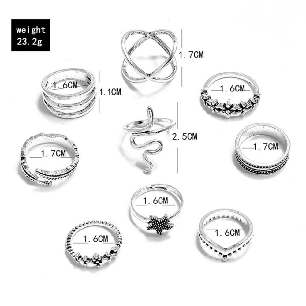 3/$25⚡️stackable boho midi flower snake ring set - Picture 9 of 10